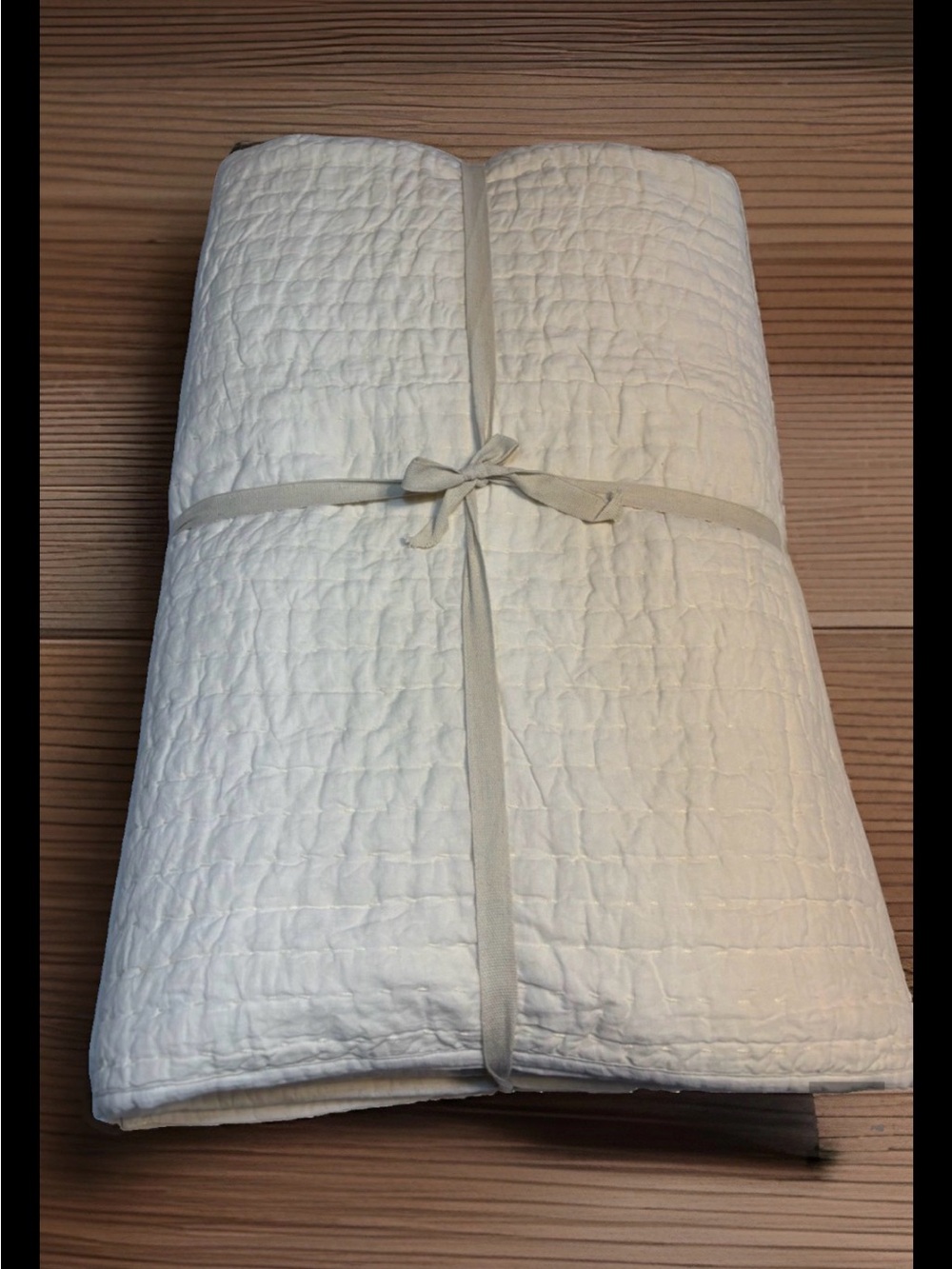 Quince European Linen Cotton Stitch Quilt - Ivory - King/Cali King